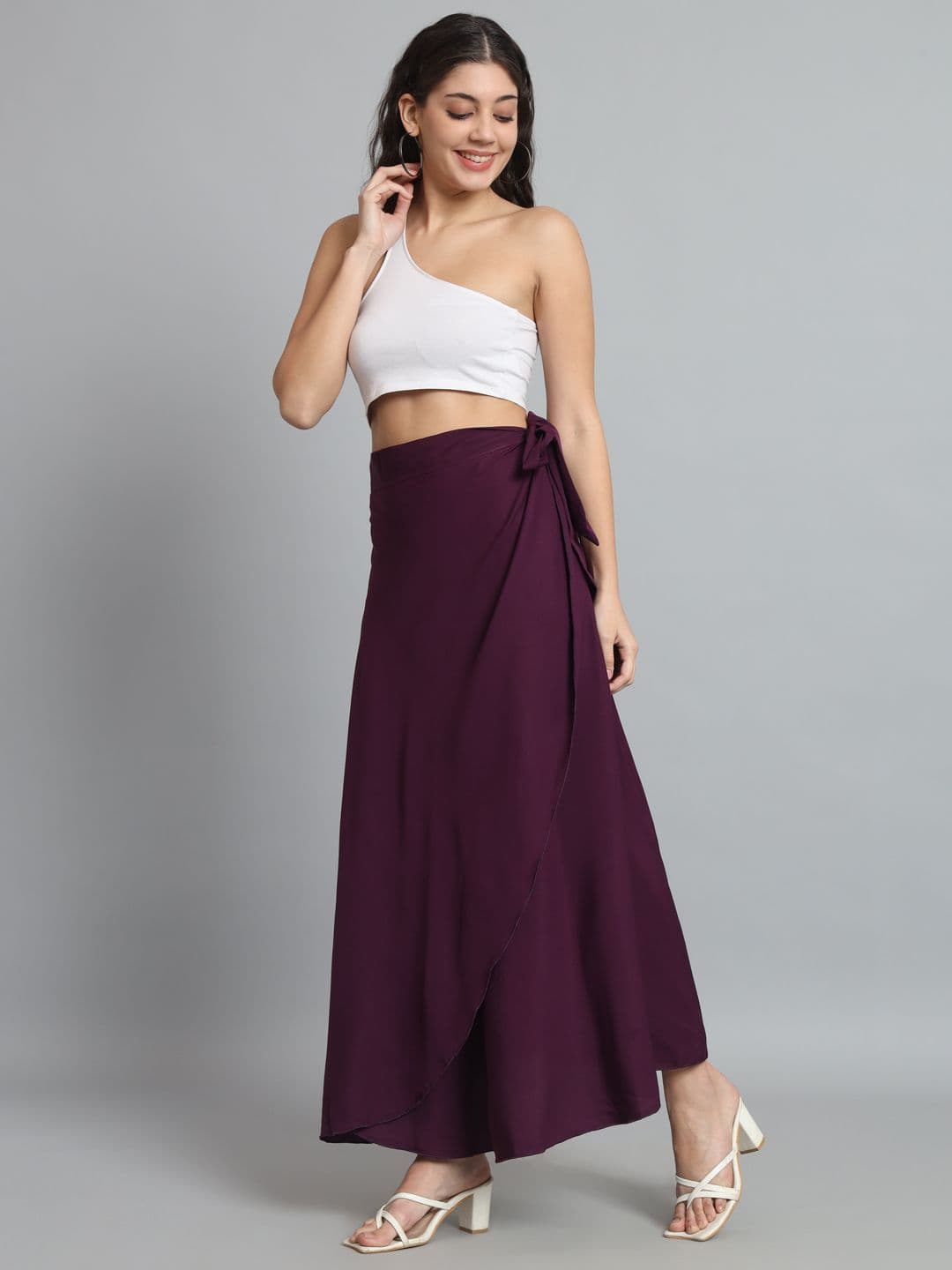BODYFIGURE Women Wrap Around Maxi Skirt - view 1