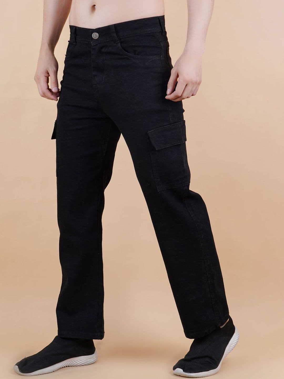 LINARIA Men Classic Cotton Dad Fit Cargo Jeans - view 1
