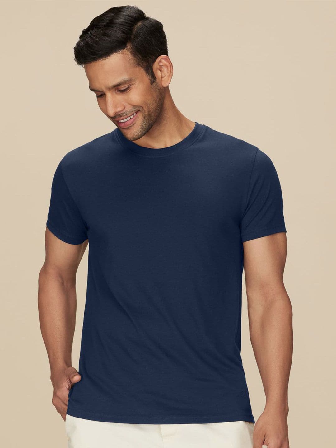 XYXX Pace Ultra Breezy, Super Combed Cotton Solid Crew Neck T-Shirt