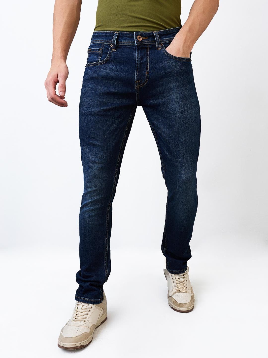SPYKAR Men Slim Fit Low-Rise Low Distress Cotton Jeans - view 1