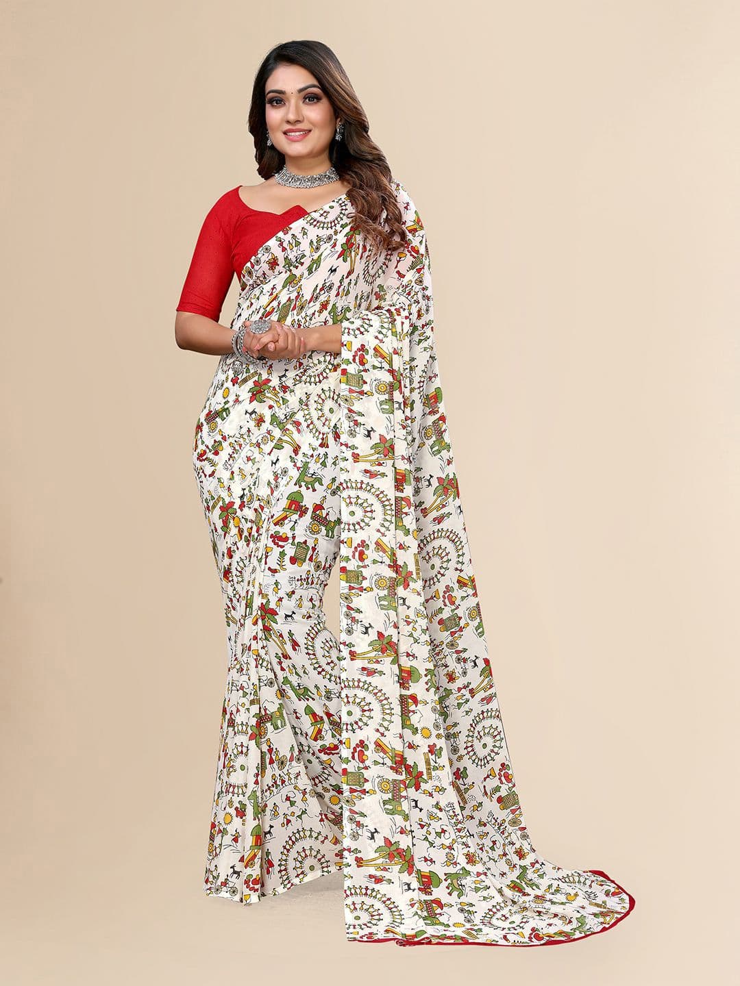 Moda Rapido Kalamkari Printed Saree - view 1