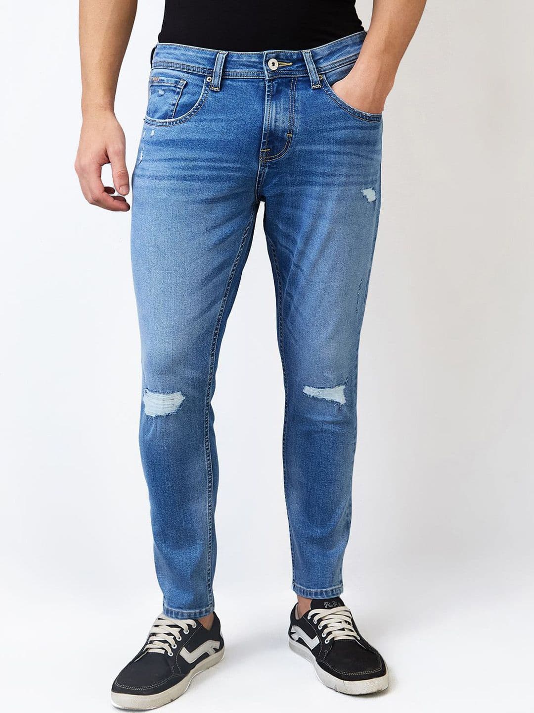 SPYKAR Men Slim Fit Mid-Rise Mildly Distressed Jeans - view 1