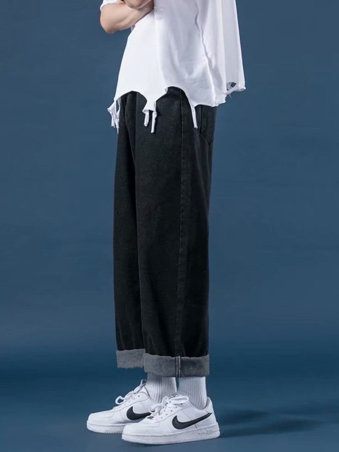 HERE&NOW Men Slash Knee Baggy Jeans - view 1