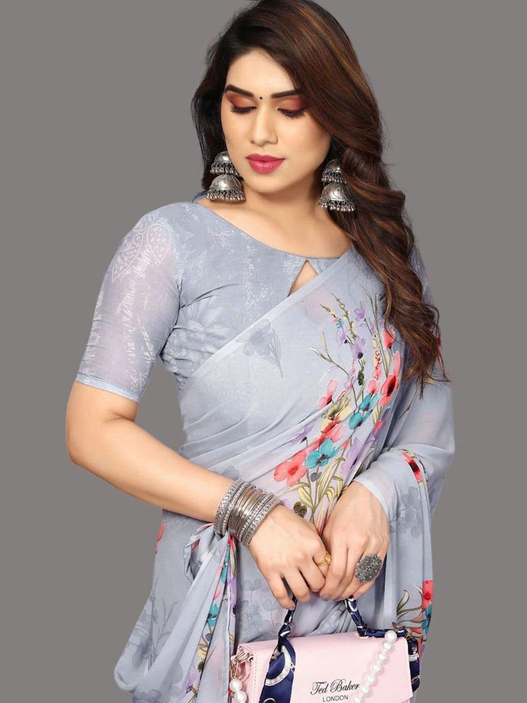 HERE&NOW Floral Printed Saree - view 1