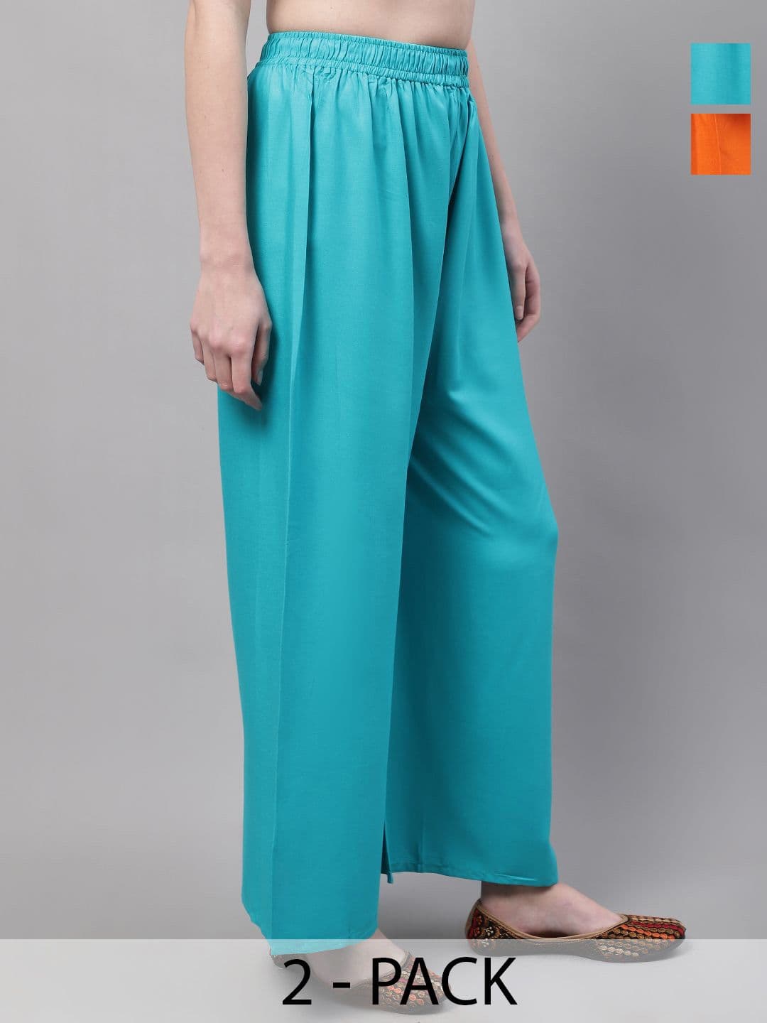 Valles365 by S.C. Women Pack of 2 Flared Palazzos - view 1