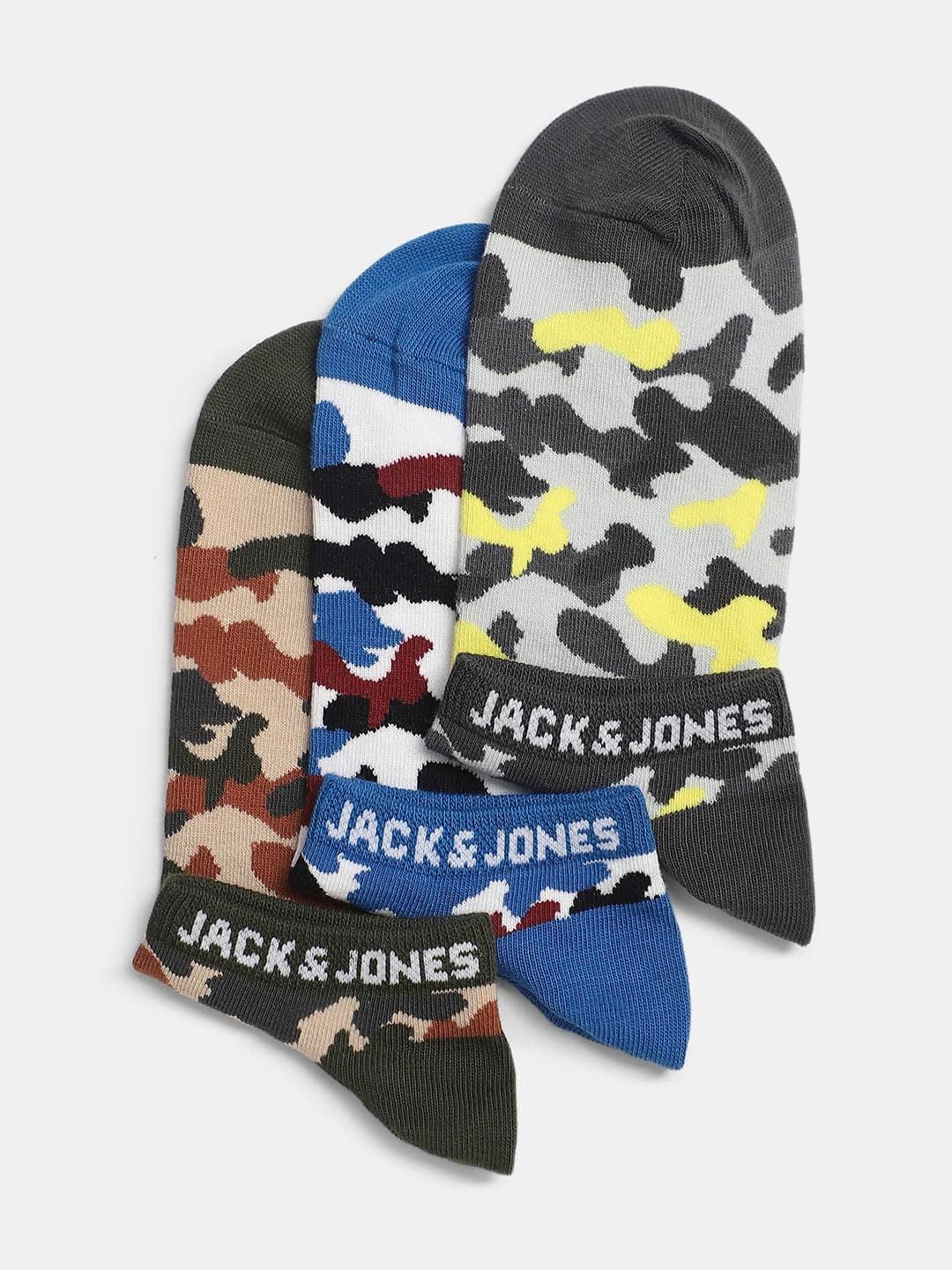 Jack & Jones Men Pack Of 3 Patterned Ankle Length Socks - view 1