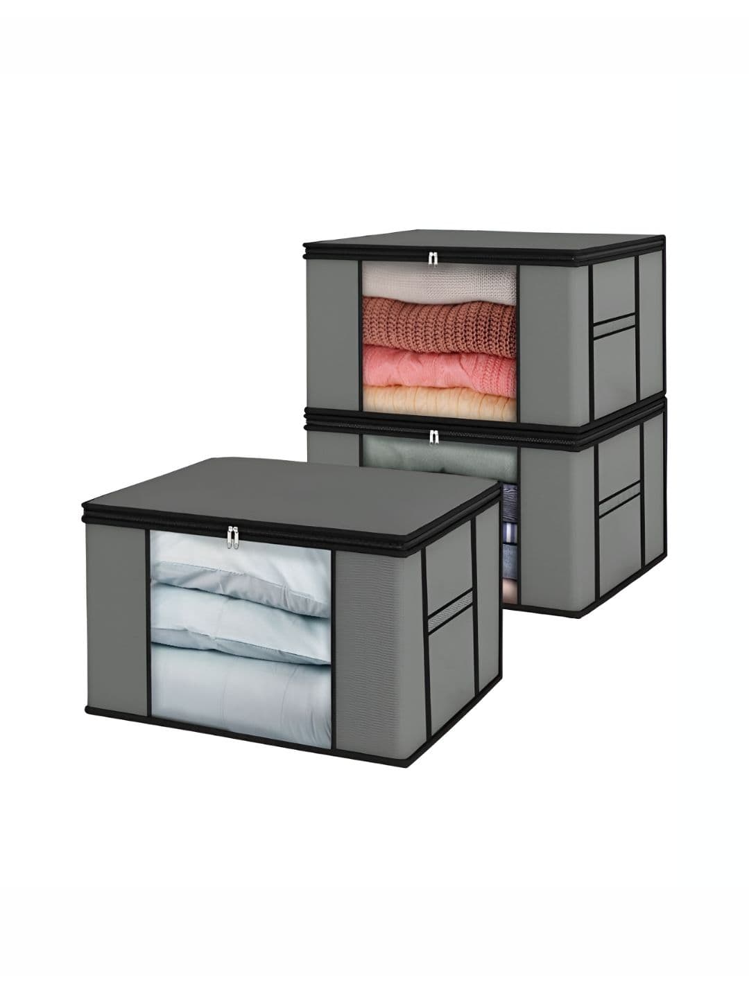 atorakushon Grey Set of 3 Organisers For Clothes Storage Bags - view 1