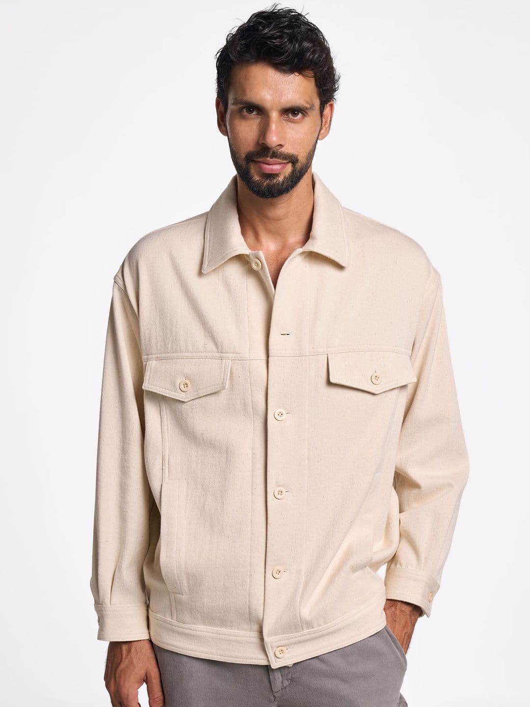Terra Luna Men Colourblocked Cotton Sporty Jacket with Embroidered - view 1