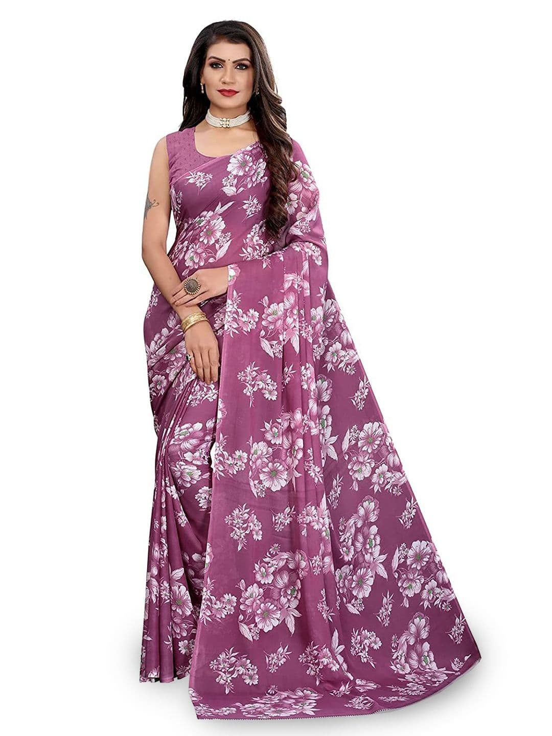 HERE&NOW Floral Printed Saree - view 1