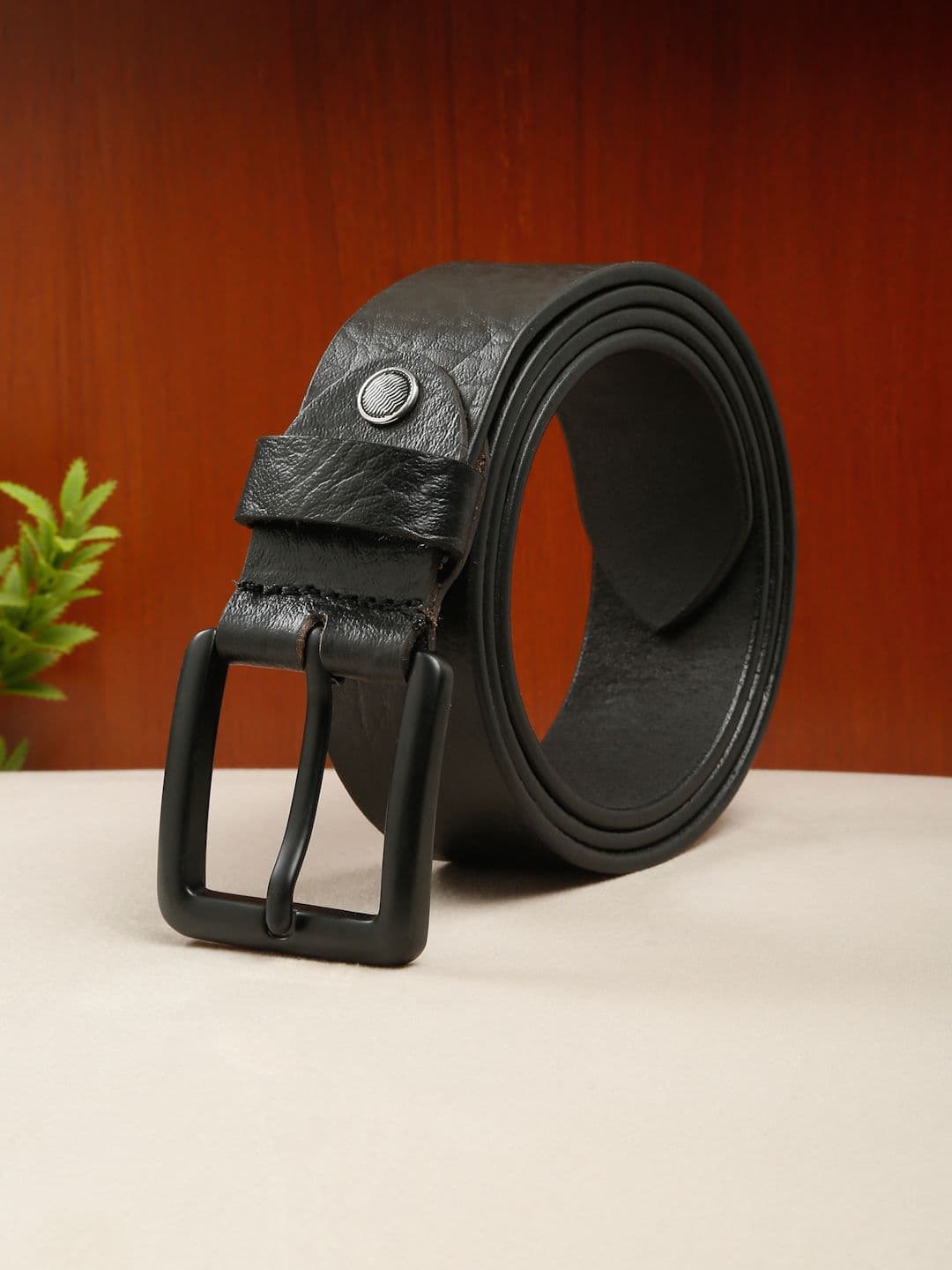 Teakwood Leathers Men Textured Leather Belt - view 1