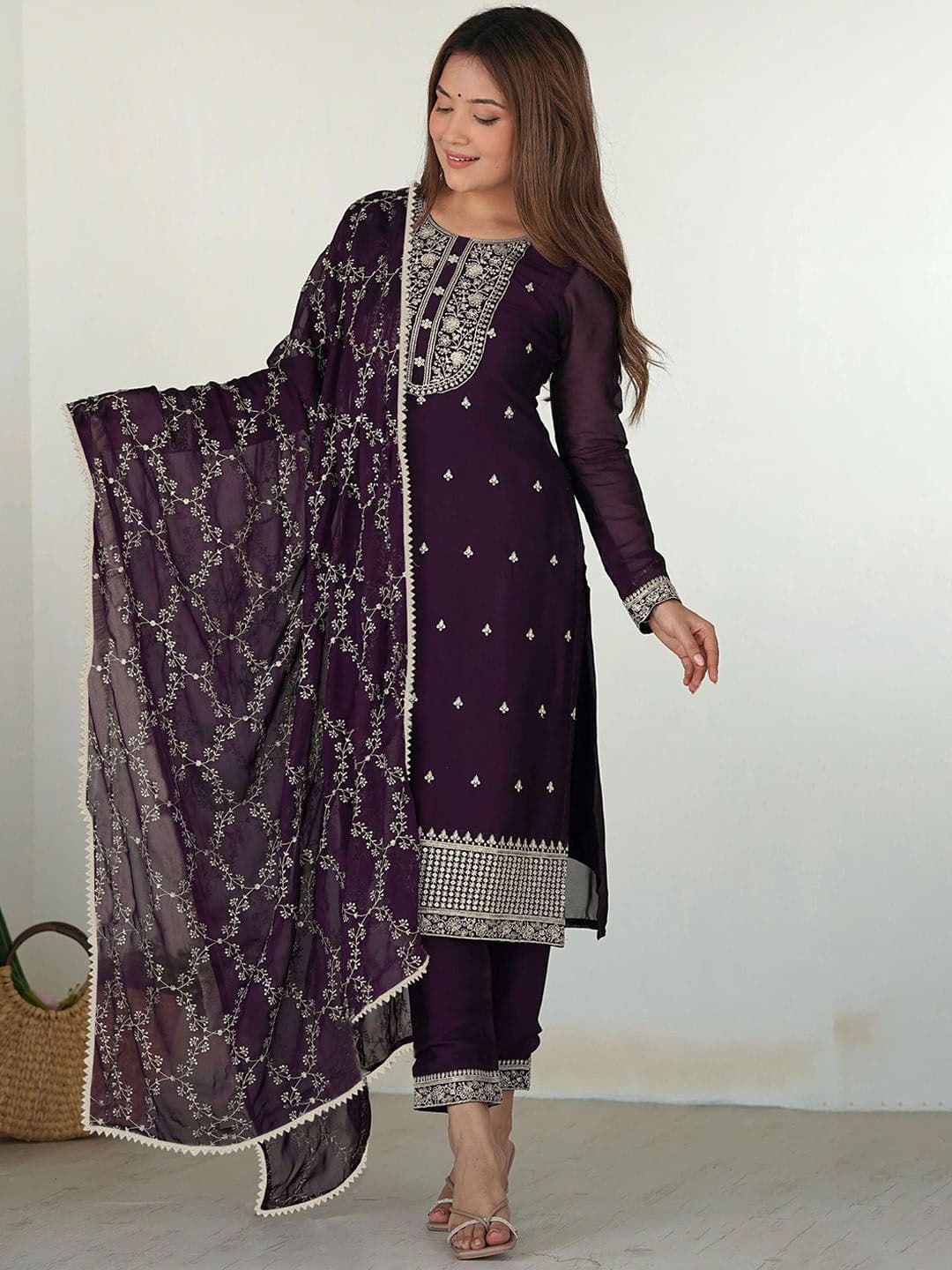 Moda Rapido Floral Embroidered Cotton Silk Thread Work Kurta - view 1