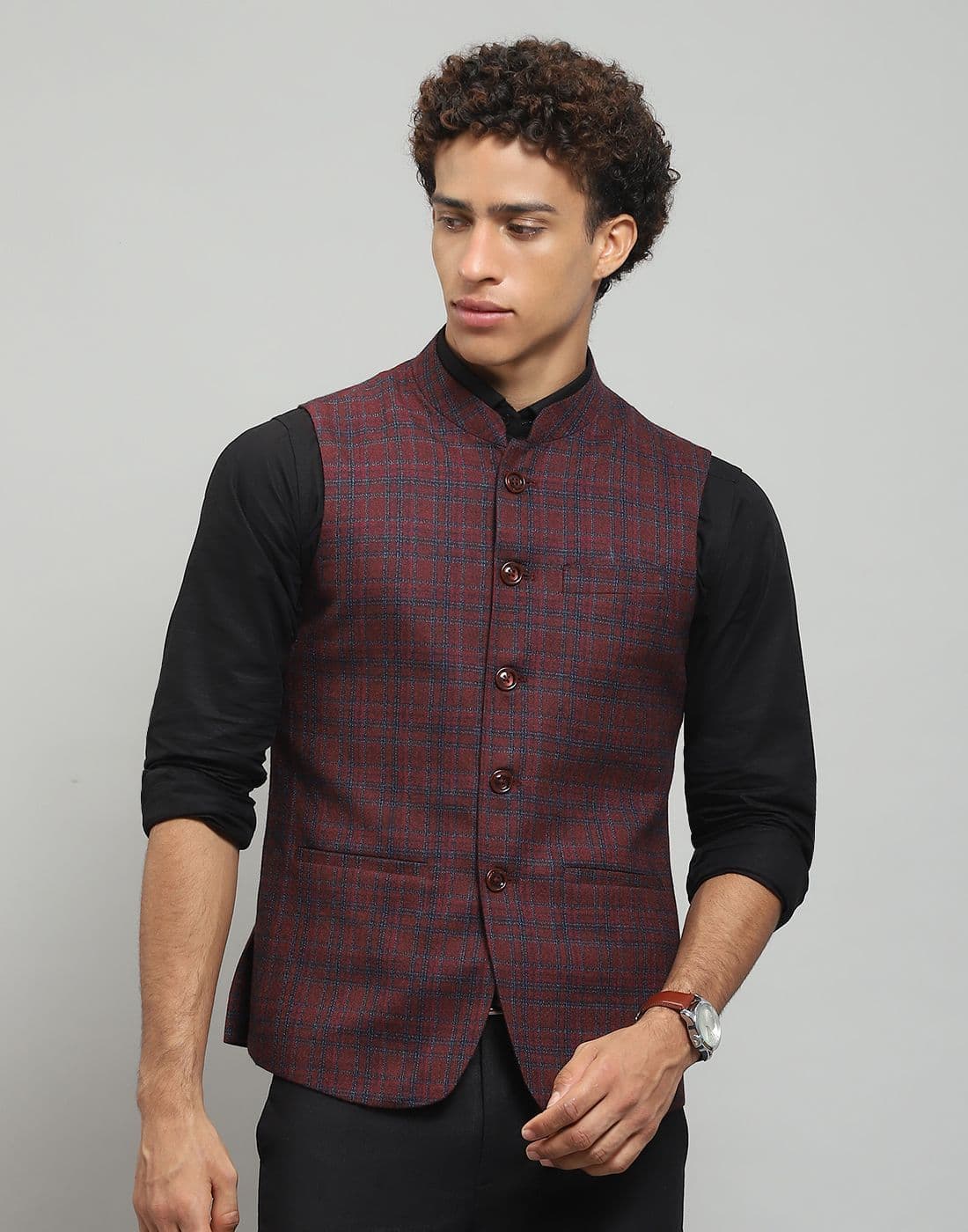 Monte Carlo Men Floral Woollen Lightweight Outdoor Tailored Jacket with Embroidered - view 1