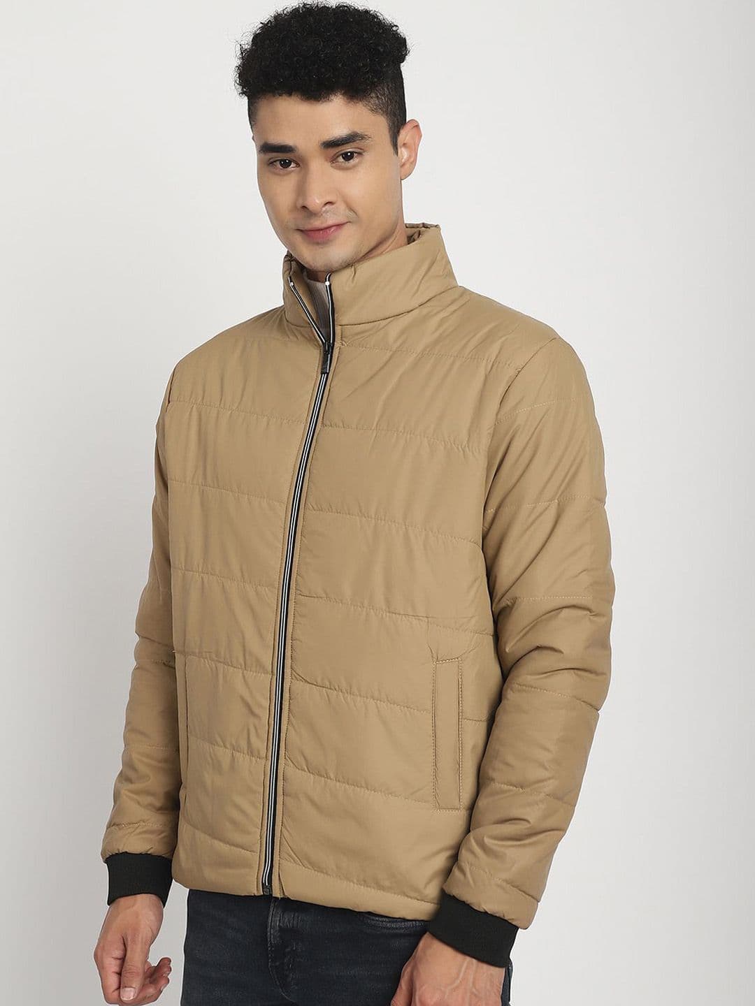SANHOK Men Solid Lightweight Padded Jacket - view 1