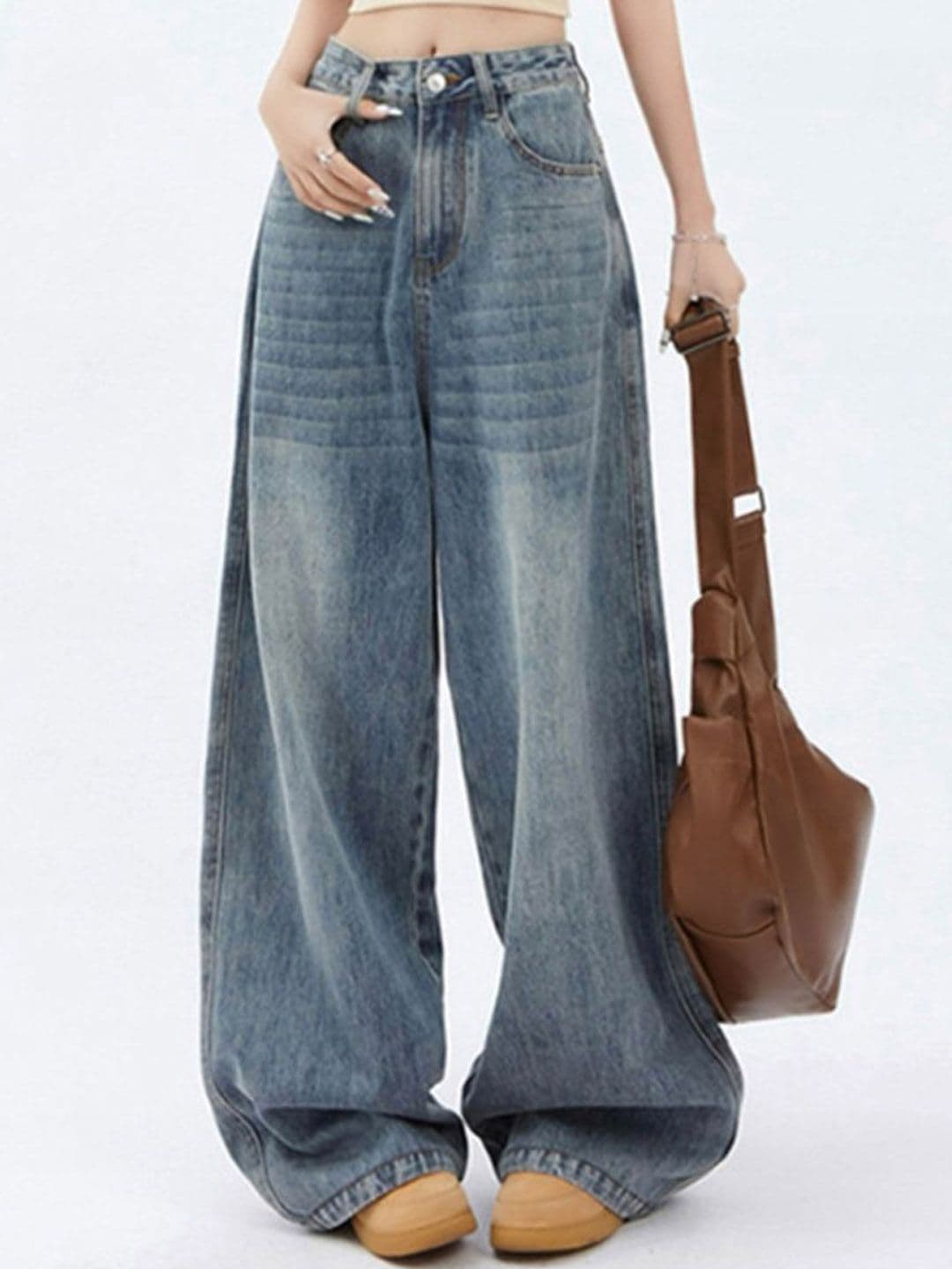 bebe Women High-Rise Heavy Fade Baggy Fit Jeans - view 1