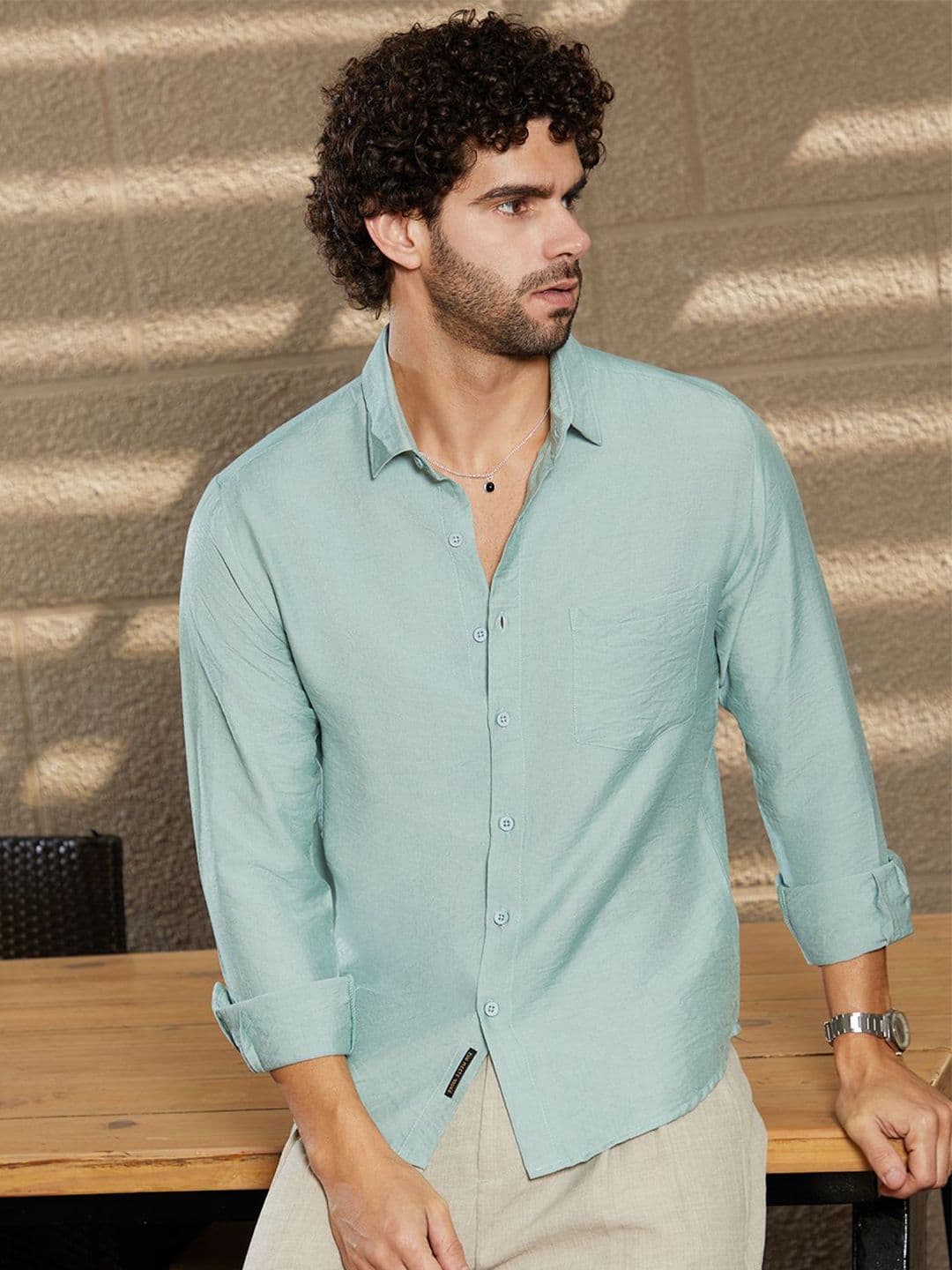 CAHOOT Men Comfort Spread Collar Solid Casual Shirt - view 1