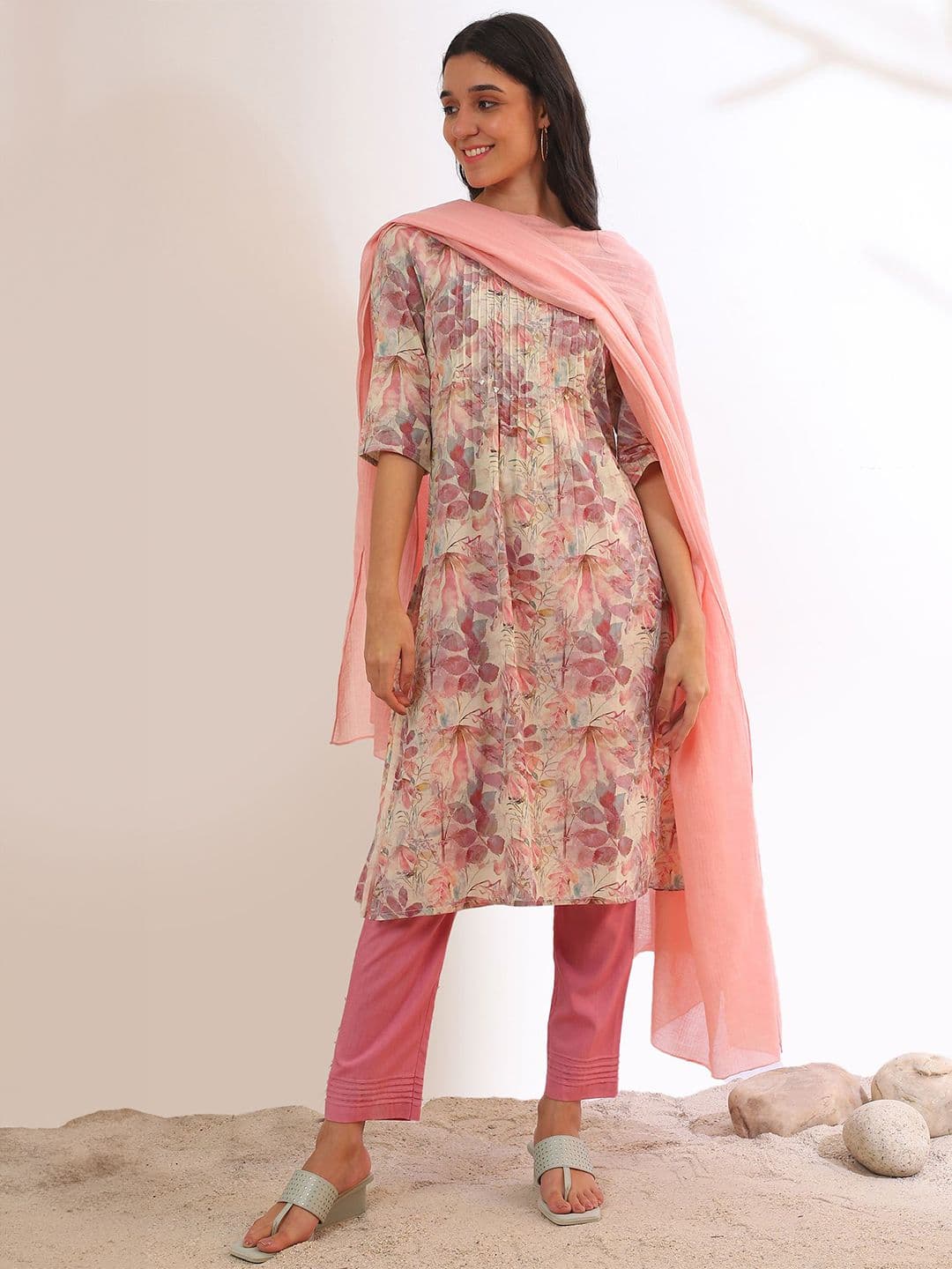 AURELIA Striped Pure Cotton Dupatta - view 1