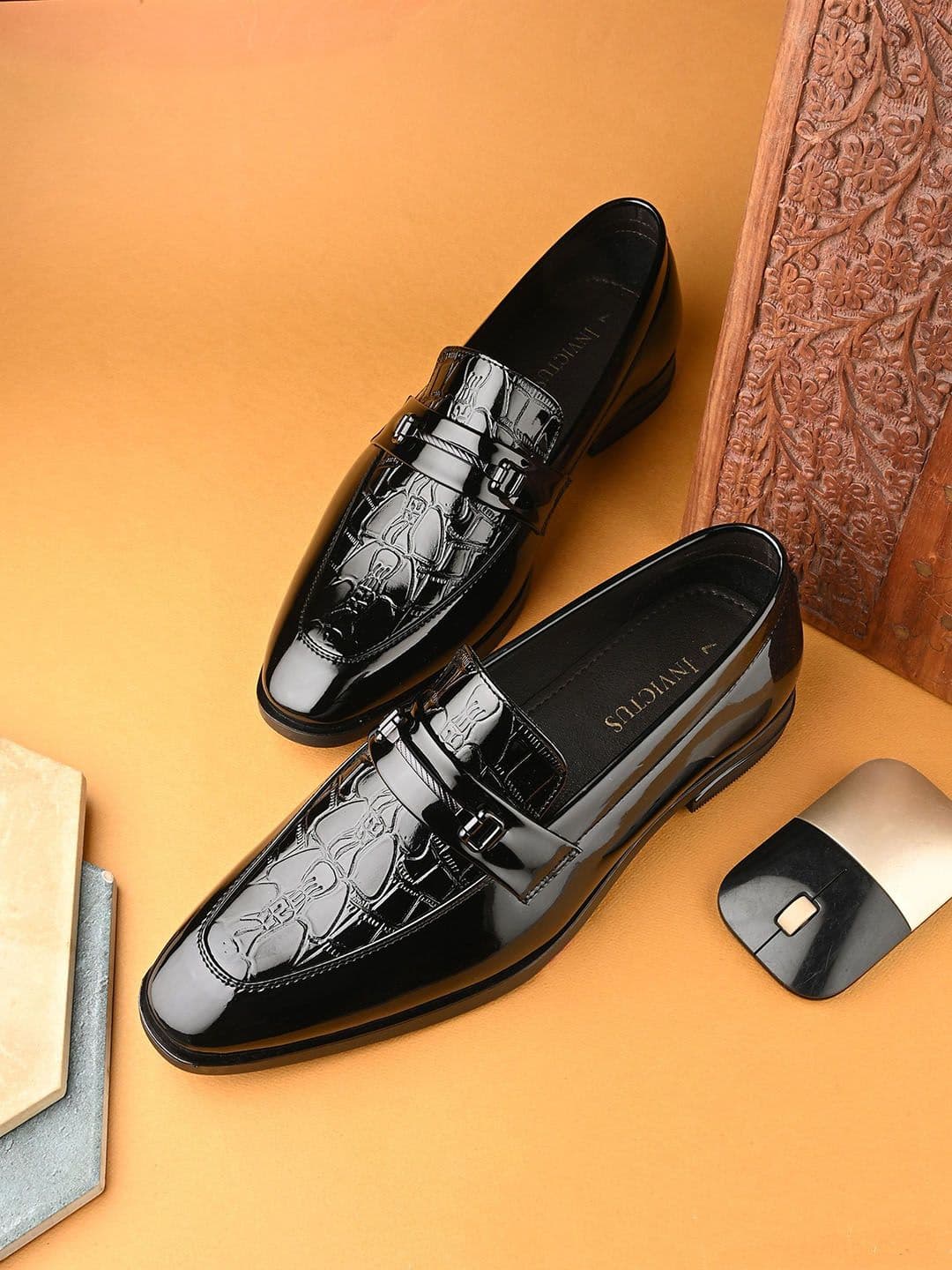 Invictus Men Textured Leather Formal Loafers - view 1