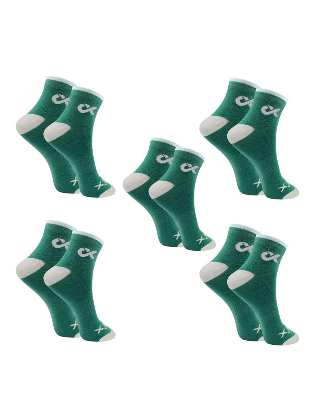 Xjarvis Unisex Pack Of 5 Colourblocked Ankle-Length Socks - view 1