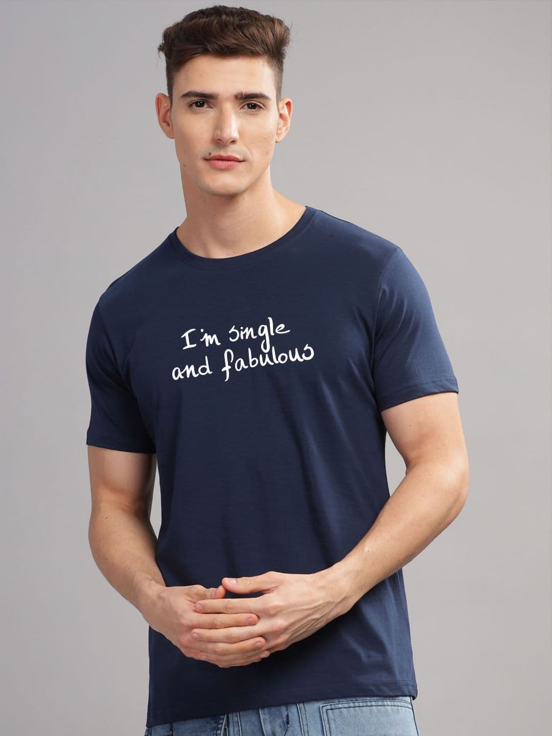ADRO Men Typography Printed Round Neck Cotton T-shirt - view 1