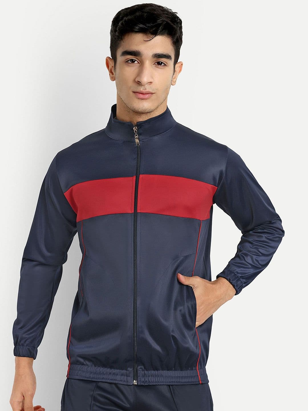 Metronaut Men Mock Collar Solid Sports Lightweight Bomber Jacket - view 1