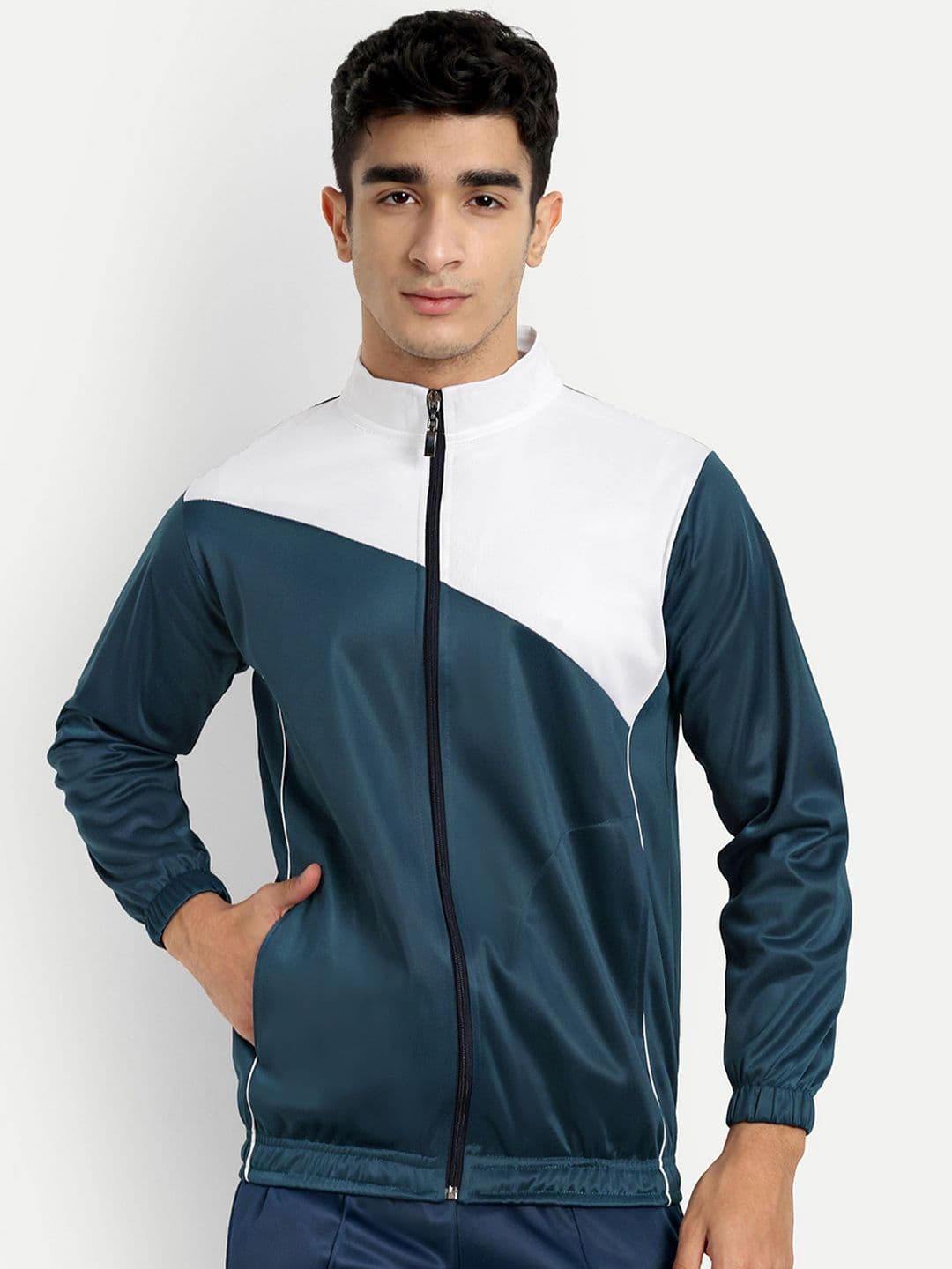 Metronaut Men Mock Collar Colourblocked Sports Lightweight Bomber Jacket - view 1