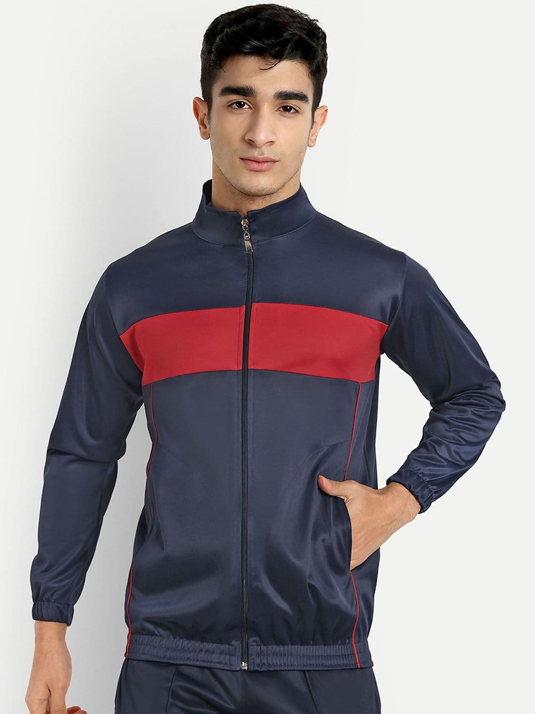 ESTRO Men Mock Collar Solid Sports Lightweight Sporty Jacket - view 1