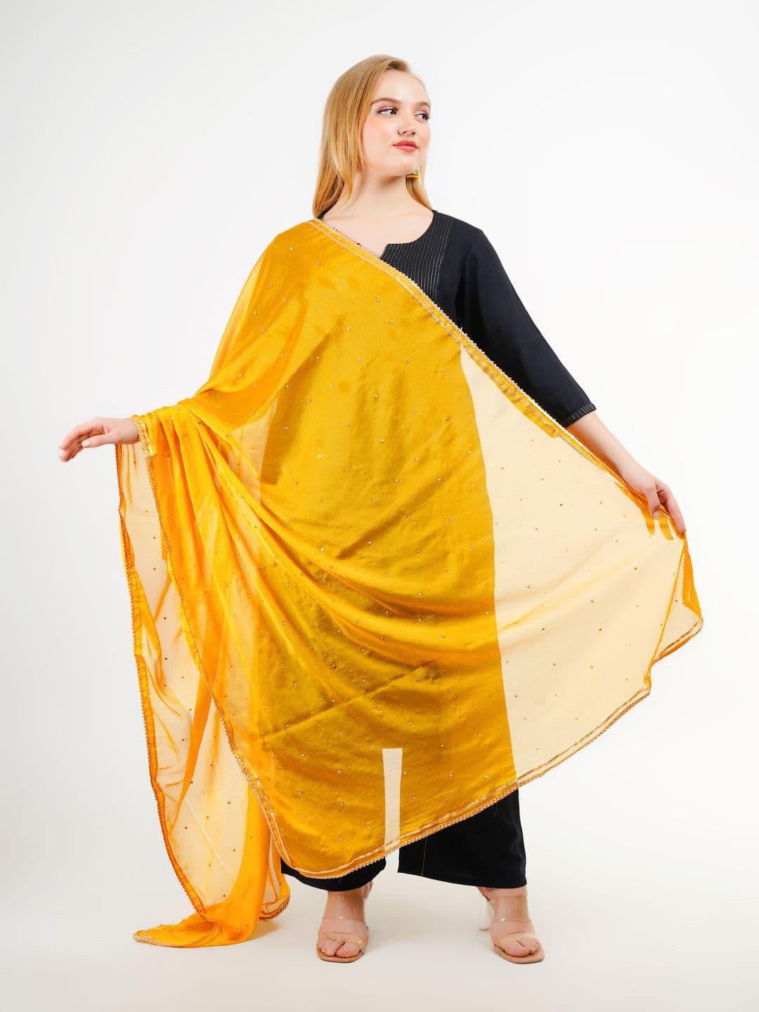 Karthav Fashion Ethnic Motifs Dupatta with Sequinned - view 1