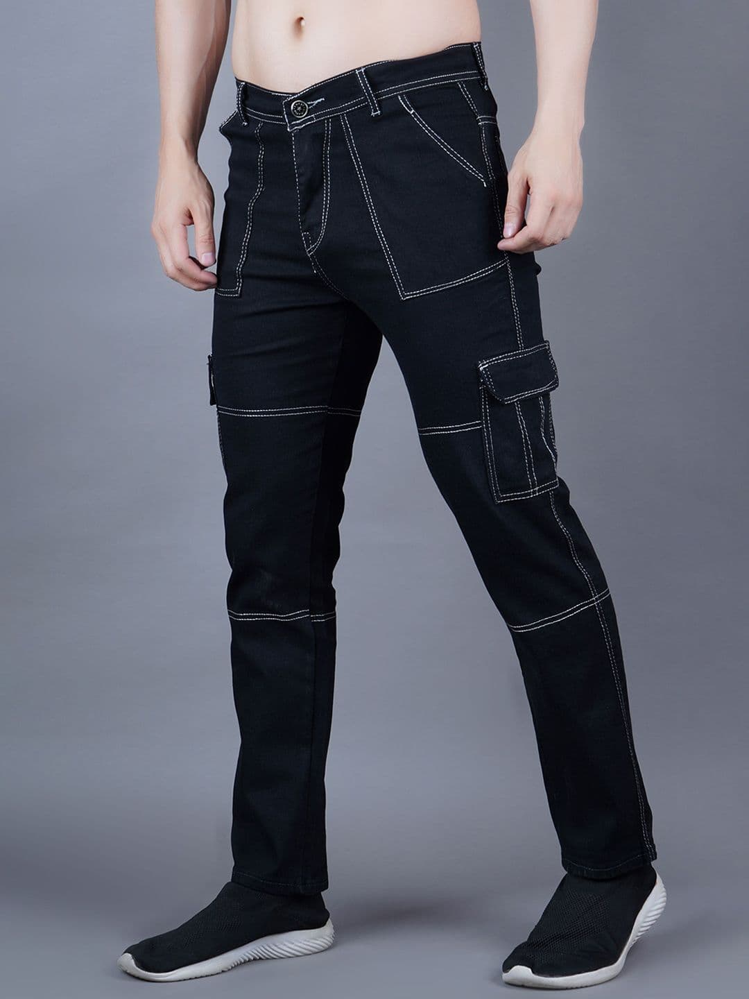 LINARIA Men Classic Straight Fit Mildly Distressed Jeans - view 1