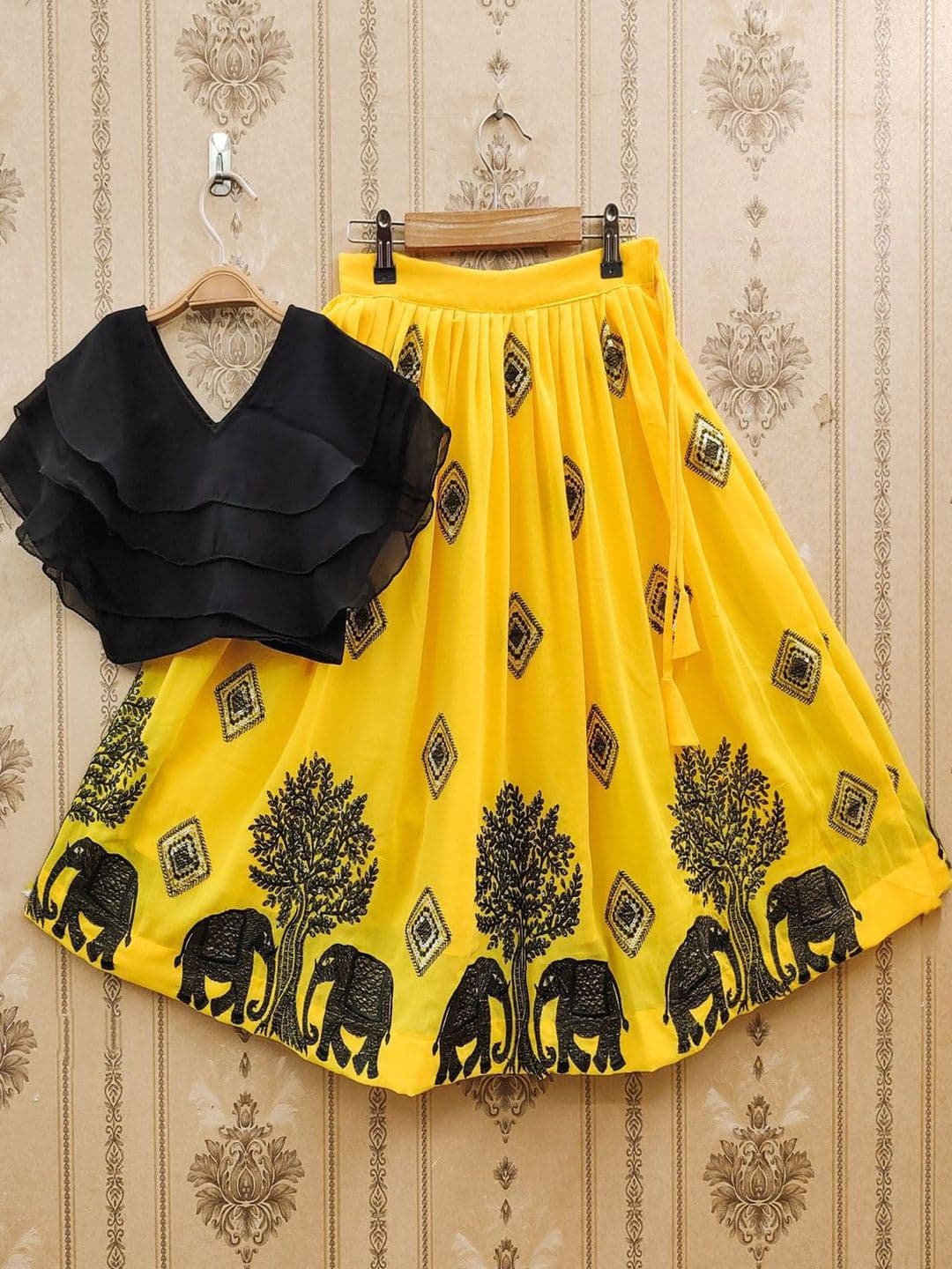 BAESD Girls Embroidered Thread Work Ready to Wear Lehenga & Blouse - view 1