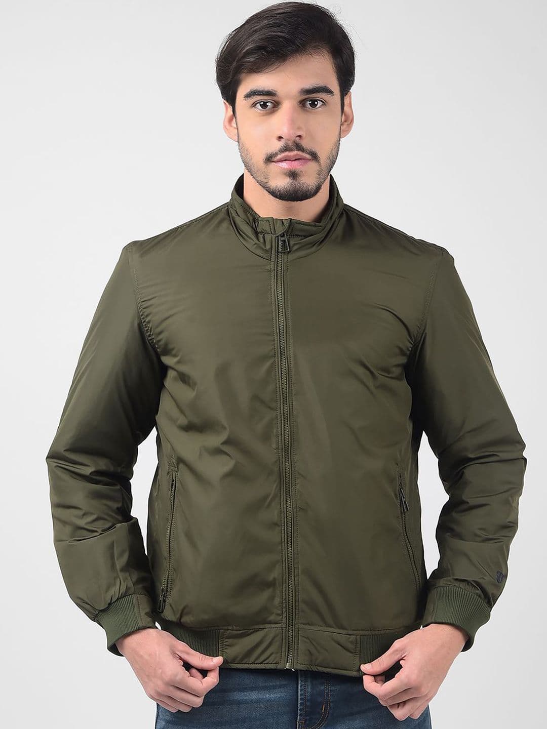 Numero Uno Men Mock Collar Solid Casual Lightweight Bomber Jacket - view 1