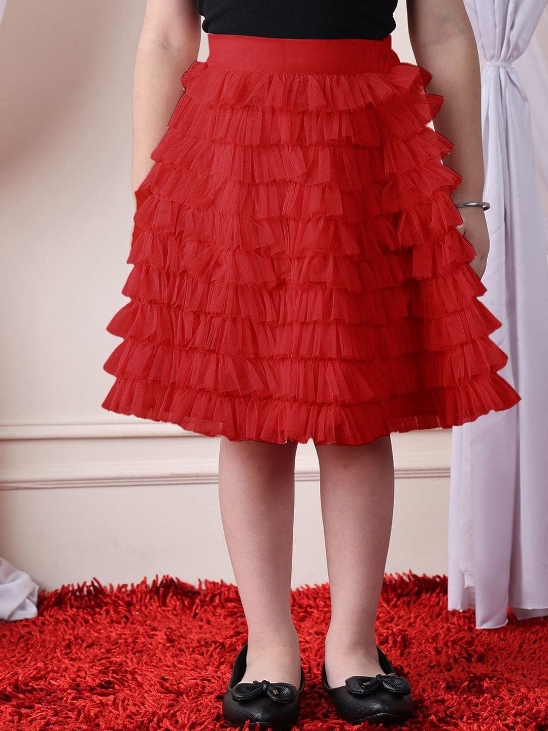 NEUDIS Girls Knee Length Fringe Skirt - view 1
