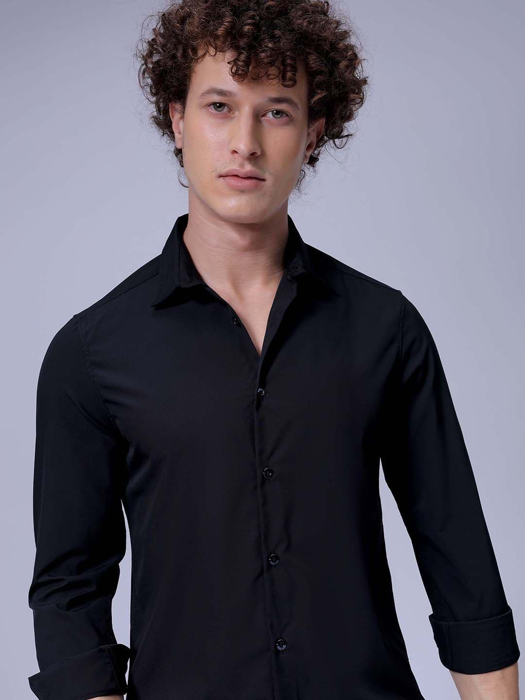 The Indian Garage Co Men Slim Fit Spread Collar Solid Casual Shirt - view 1