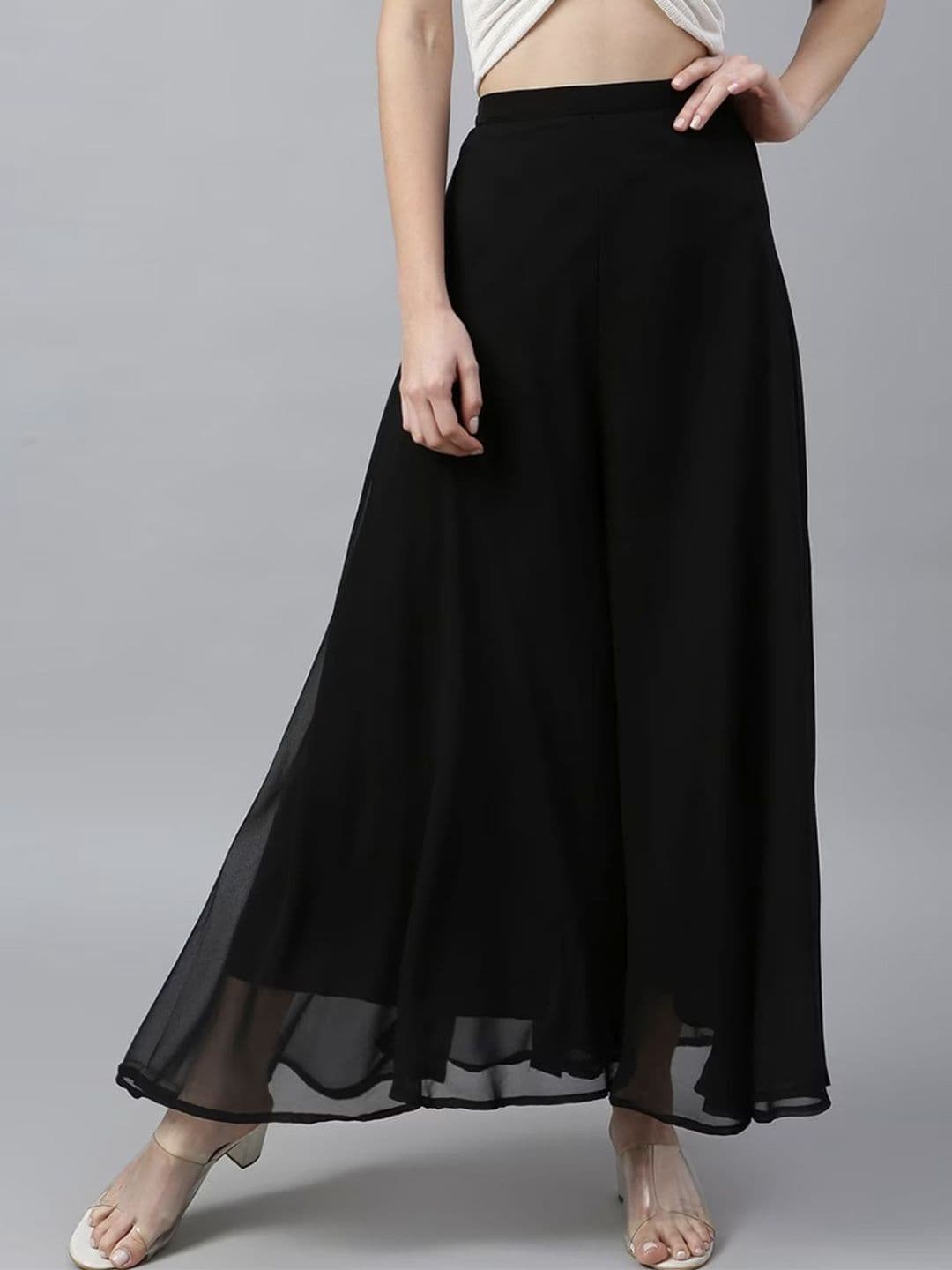 BCZ Style Women Flared Georgette Palazzos - view 1