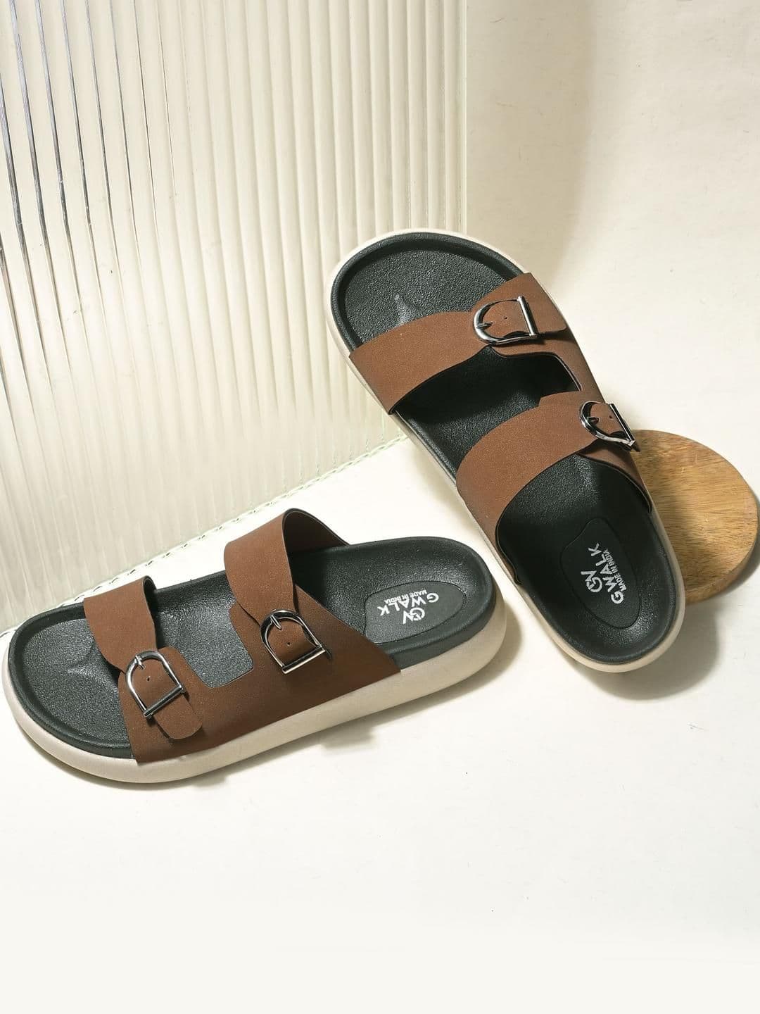GWALK Men Tan Sandals - view 1