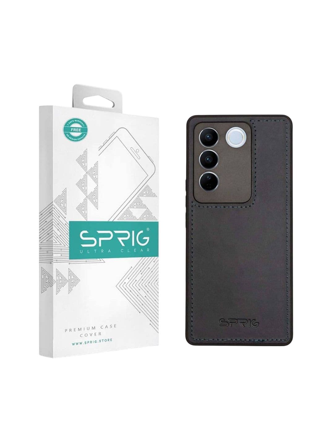 SPRIG vivo V27 Pro 5G Matte PU Leather Back Cover