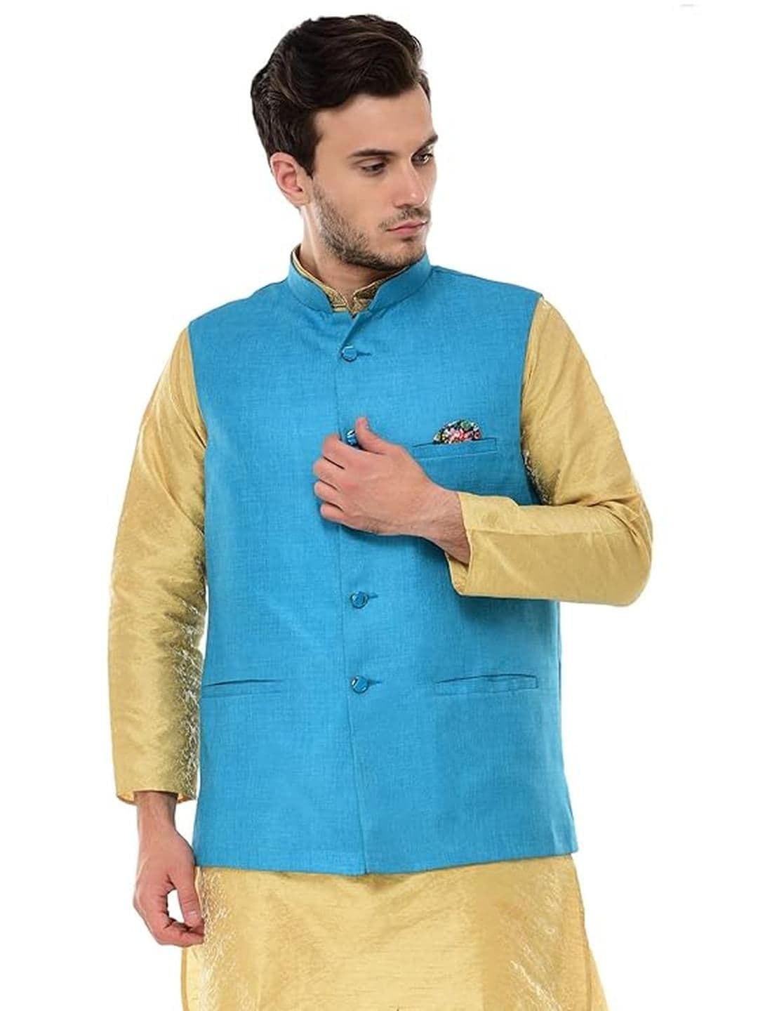 BIS CREATIONS Men Regular Fit Nehru Jacket - view 1