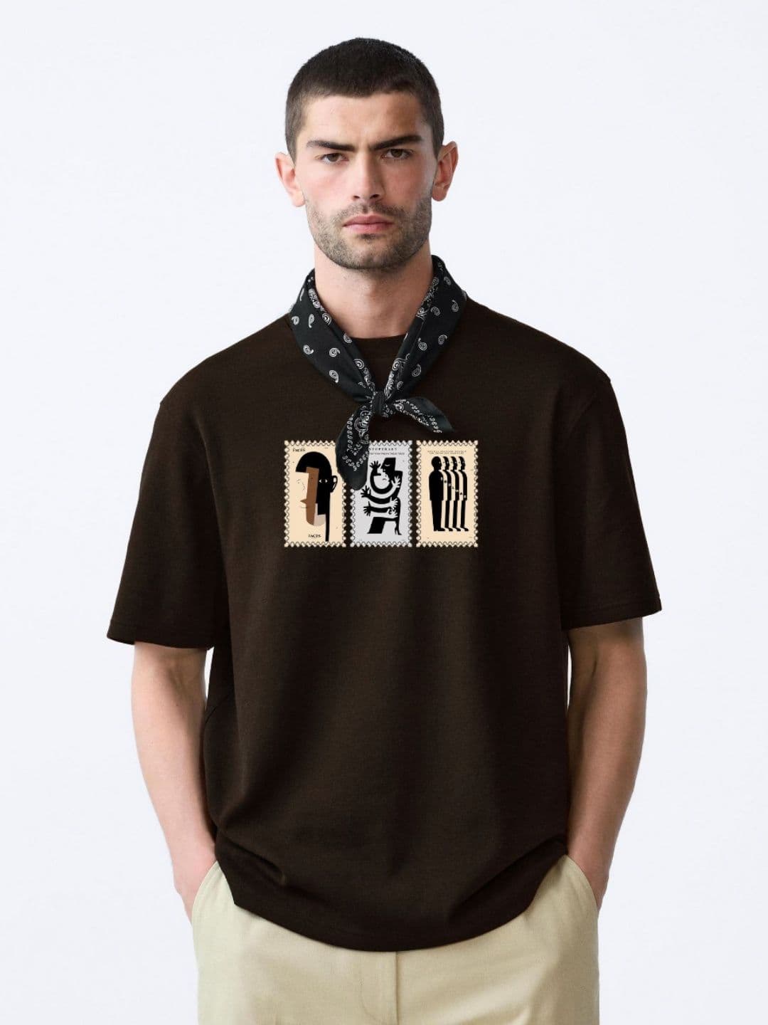 MISCHIEF MONKEY Men Graphic Printed Round Neck Oversized Longline Cotton T-shirt - view 1
