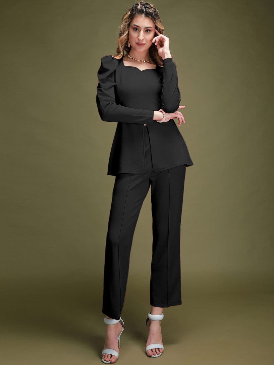 Mast & Harbour V-Neck Long Sleeves Top With Trousers Co-Ords - view 1