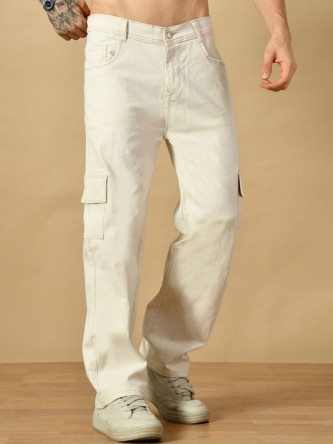 COMFITS Men Classic Relaxed Fit Mid-Rise Stretchable Baggy Denim Jeans - view 1