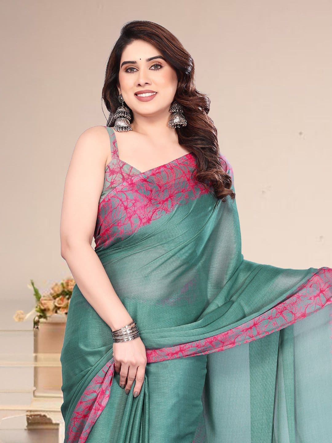 MAGNEITTA Pure Chiffon Saree - view 1