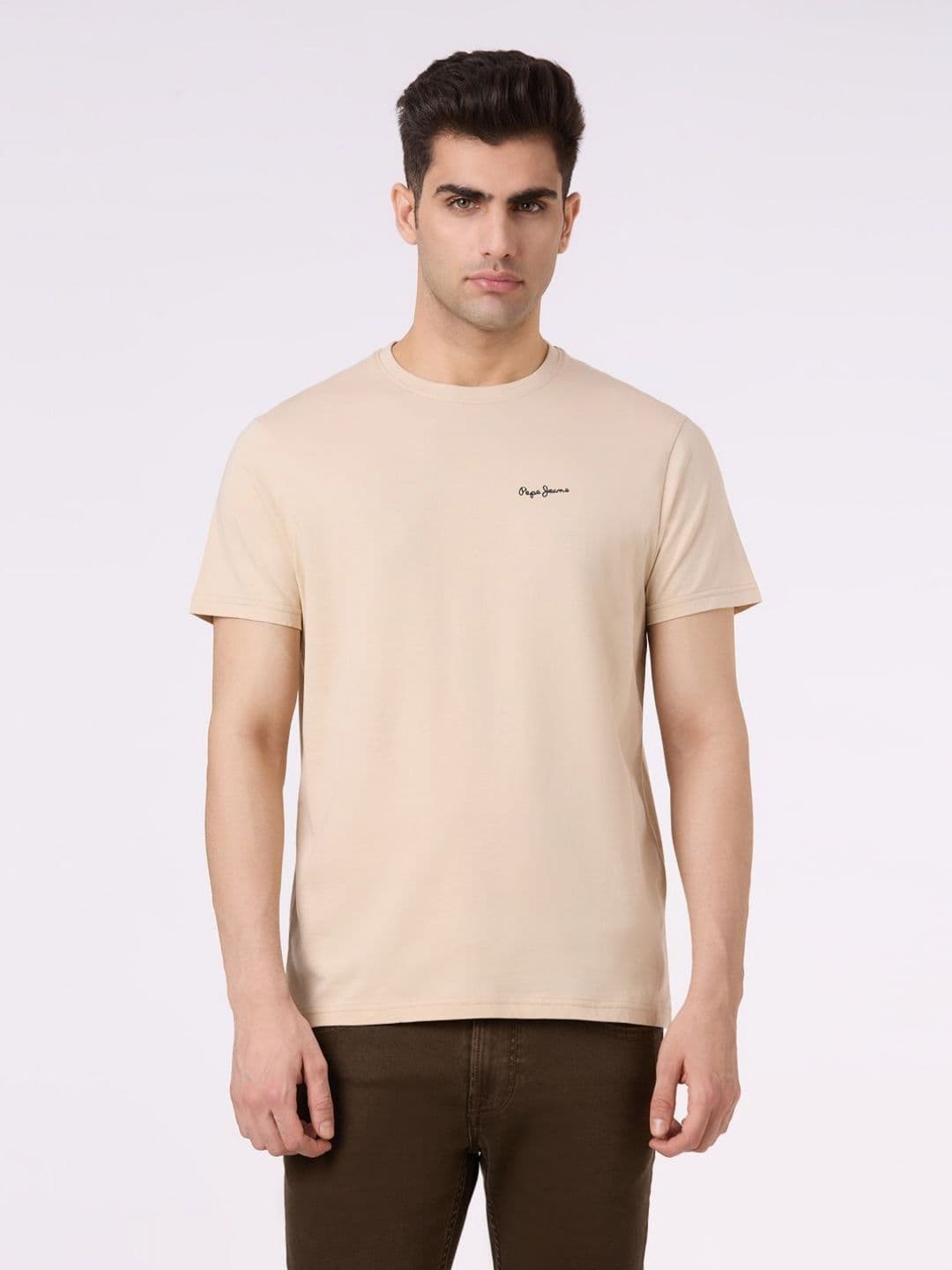 Pepe Jeans Men Graphic Printed Round Neck Pure Cotton T-shirt - view 1