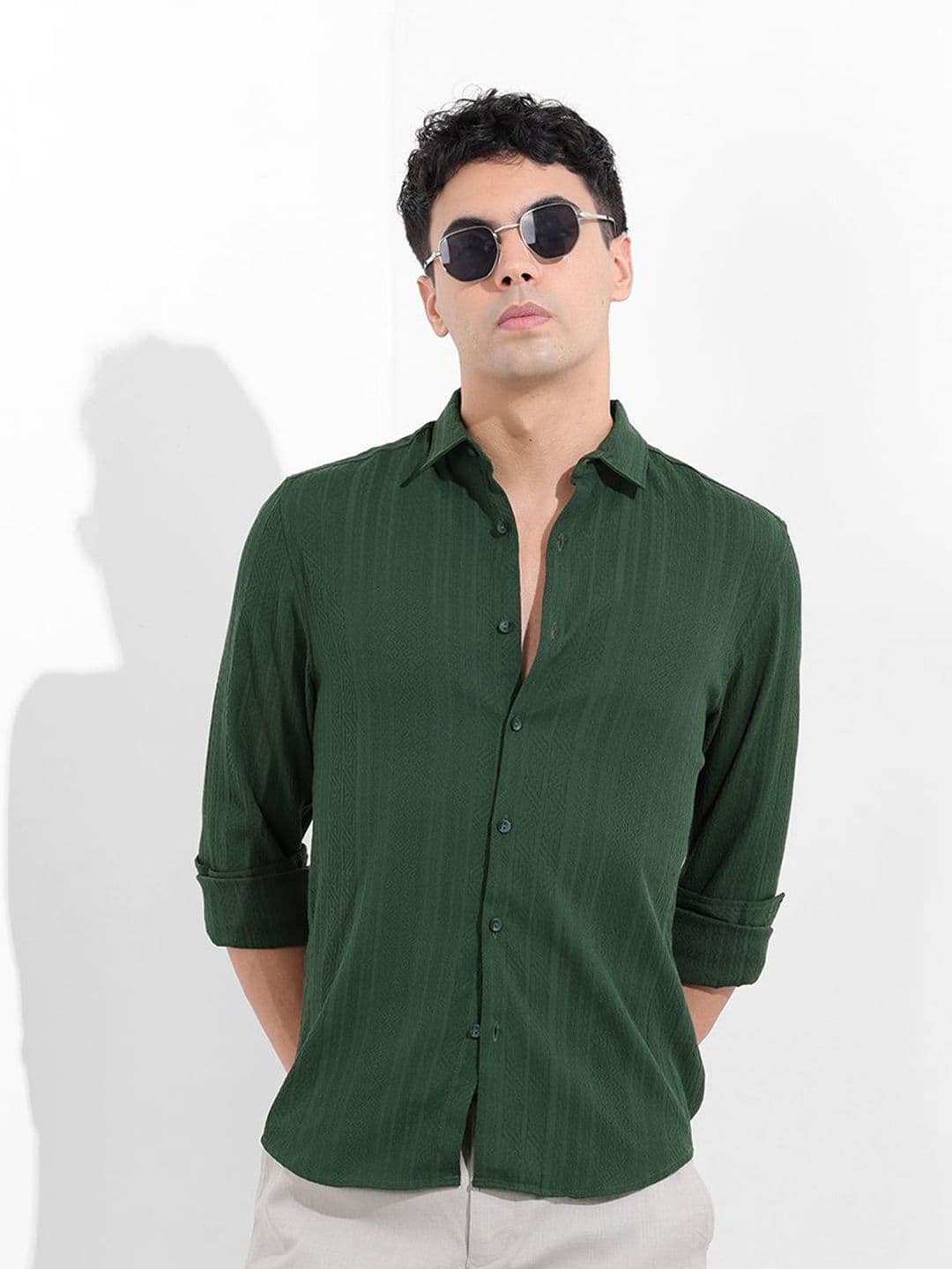 The Indian Garage Co Textured Slim Fit Casual Shirt - view 1
