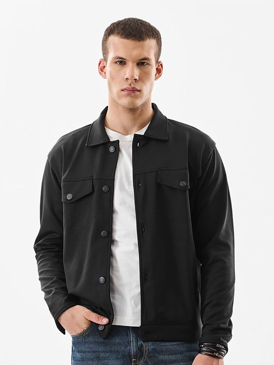 Snitch Men Textured Spread Collar Lightweight Tailored Jacket - view 1