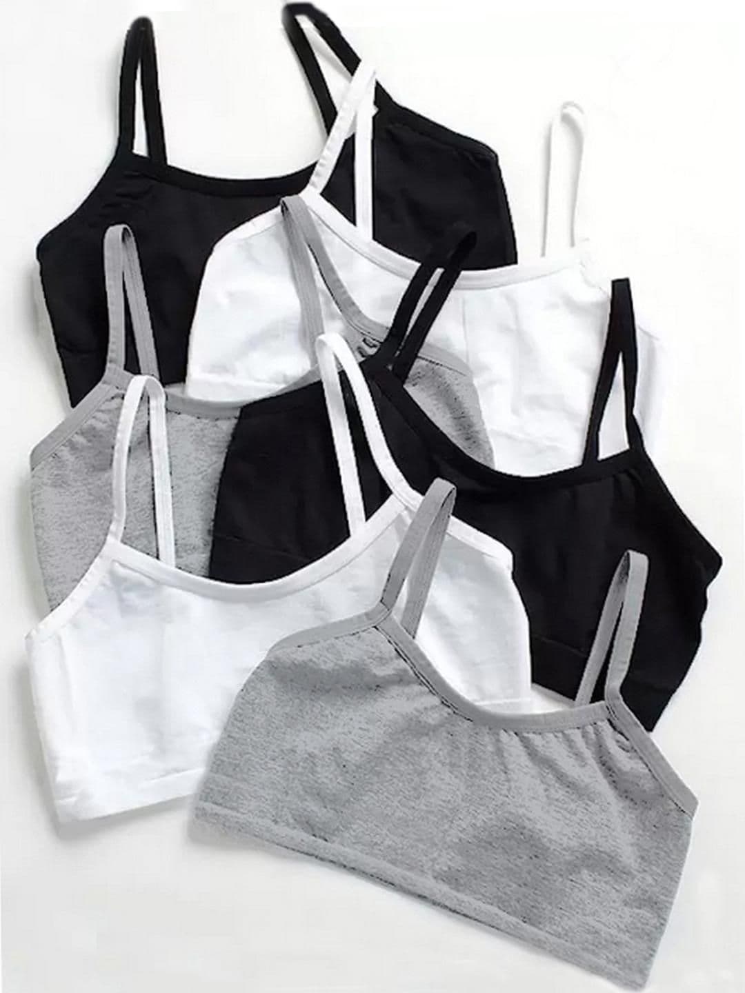 BRAAFEE Girls Pack Of 6 Solid Non Padded Camisole - view 1
