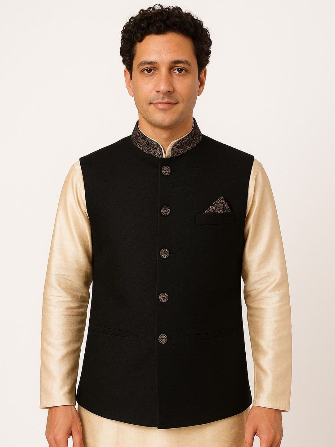 BAESD Mandarin Collar Nehru Jacket - view 1