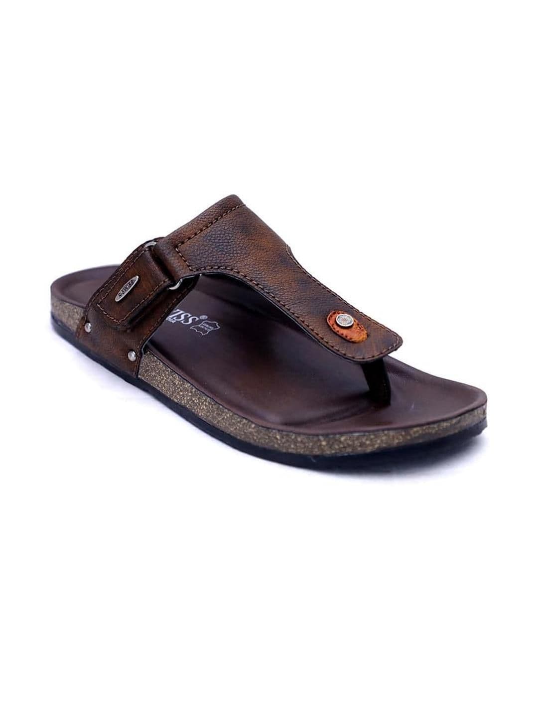 R-SWISS Men Brown Synthetic Flip Flops - view 1