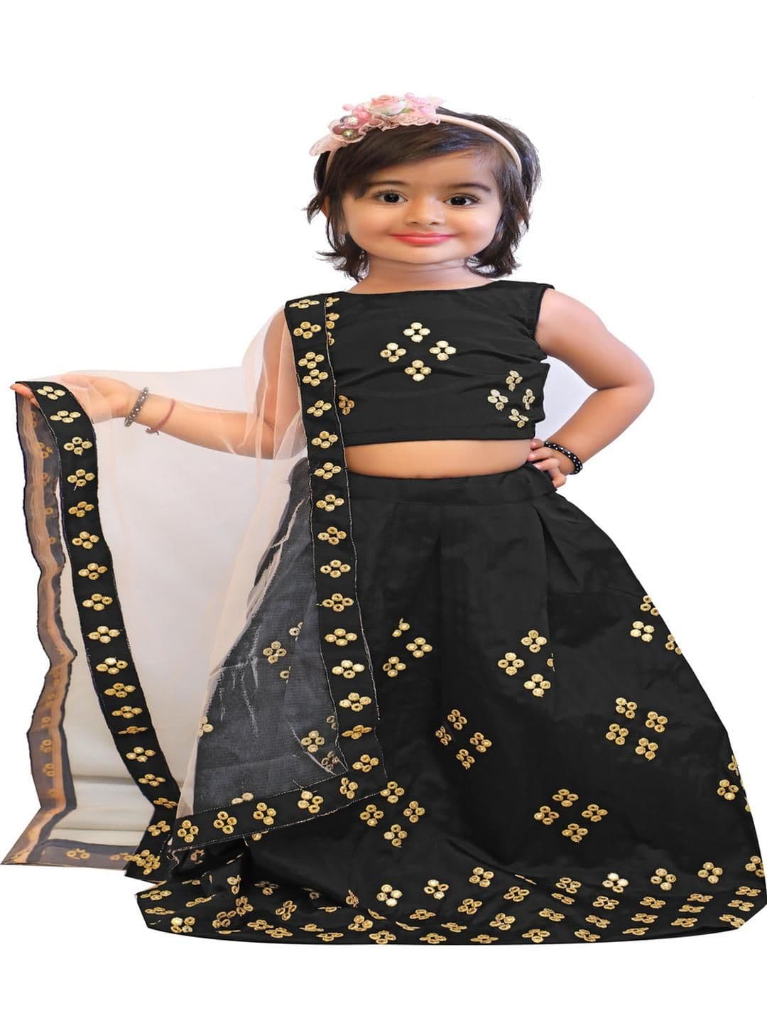 RJ ONLINE Girls Tie and Dye Ready to Wear Lehenga & Blouse With Dupatta - view 1
