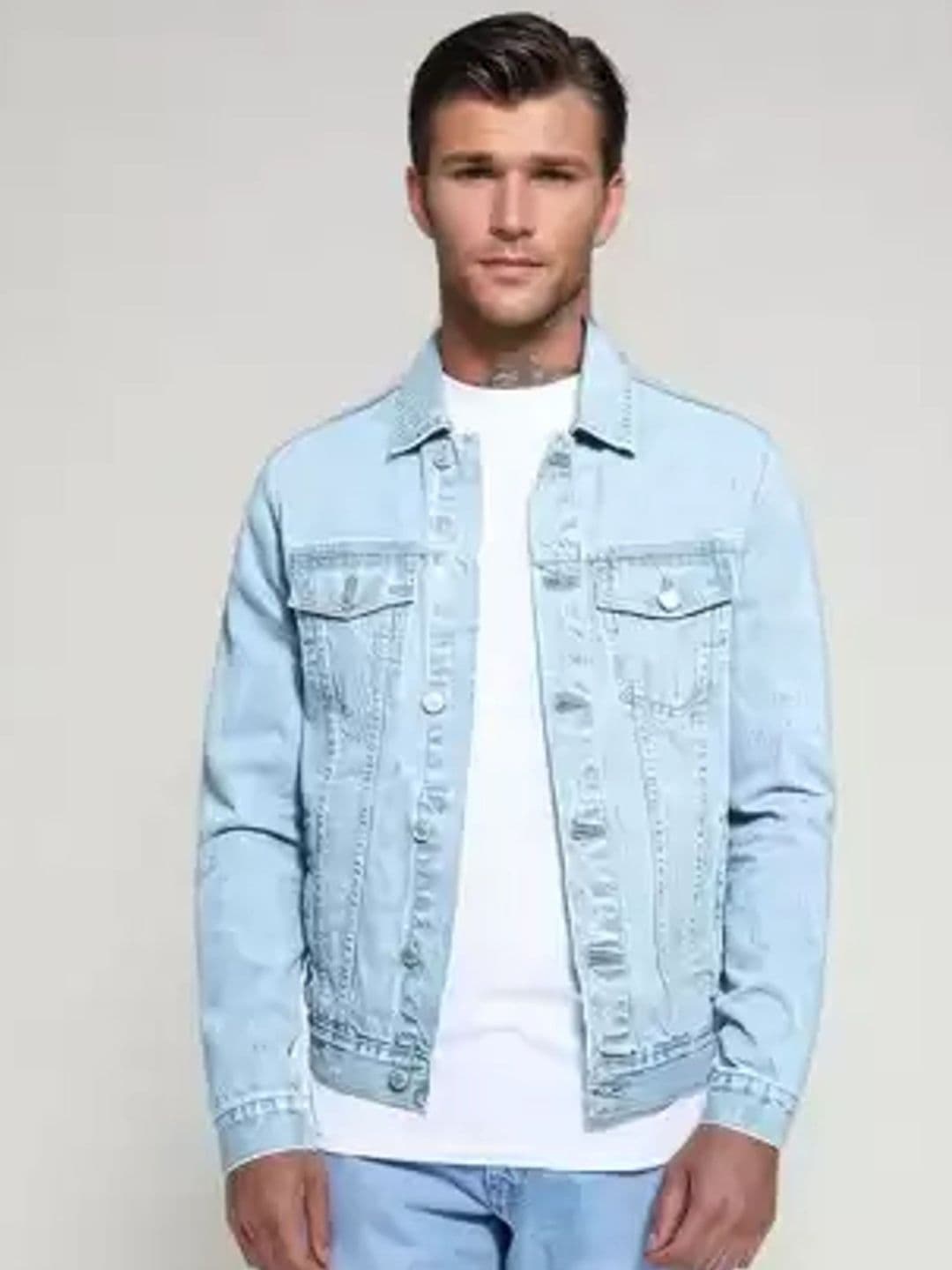 LINARIA Spread Collar Lightweight Denim Jacket - view 1