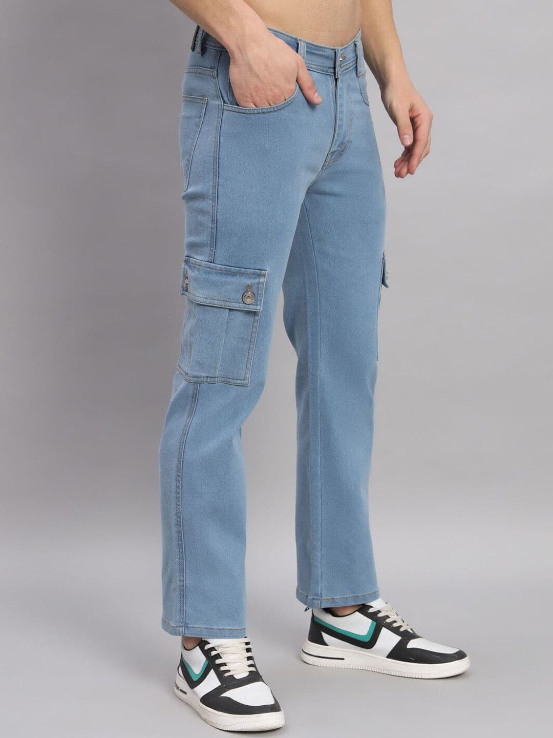 DENIMLOOK Men Slim Fit Mid-Rise Clean Look Stretchable Cargo Styles Cotton Jeans - view 1
