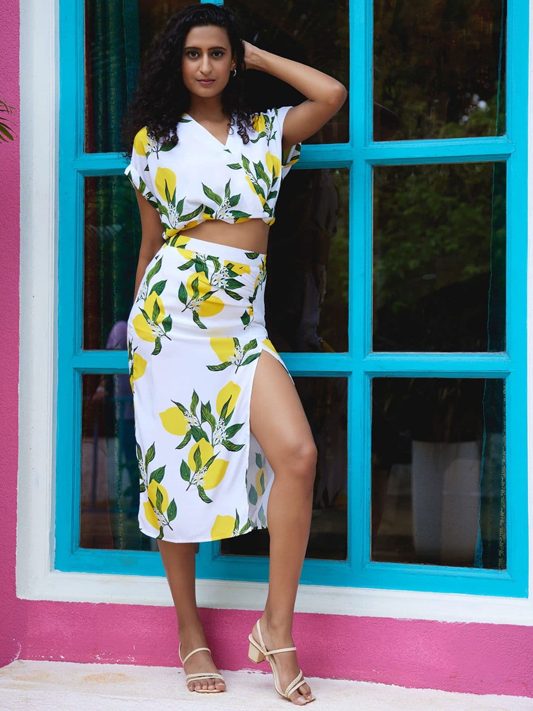 French Theory Floral Printed A-Line Midi Skirts - view 1